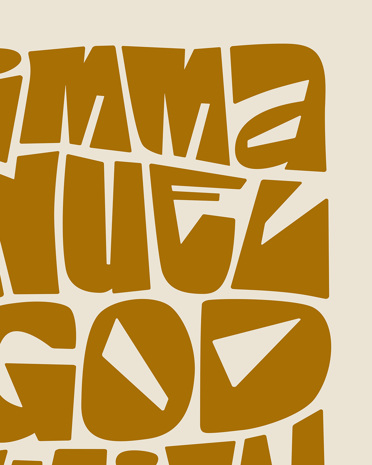 God With Us—Matt 1:23, Typographic Advent Art Print [Gold]
