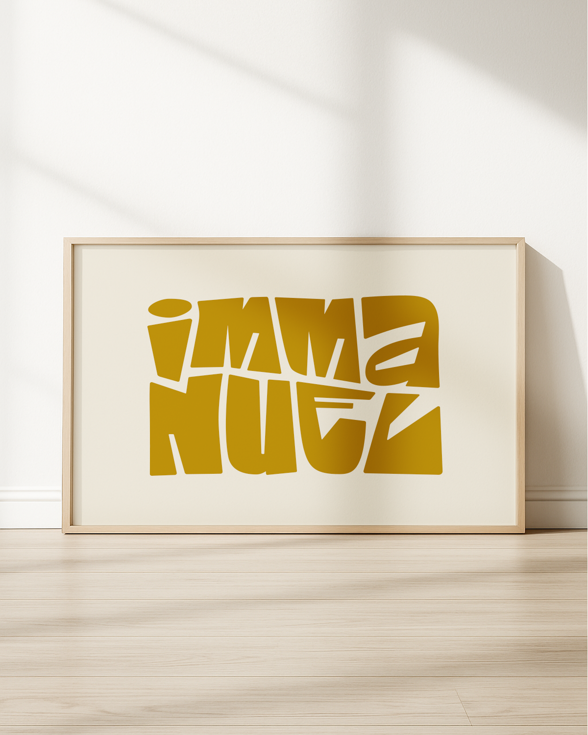 Immanuel—Matt 1:23, Minimal Horizontal Advent Wall Art [Gold]