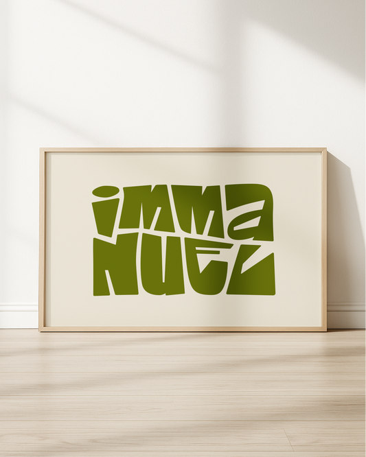 Immanuel—Matt 1:23, Minimal Horizontal Advent Wall Art [Moss Green]