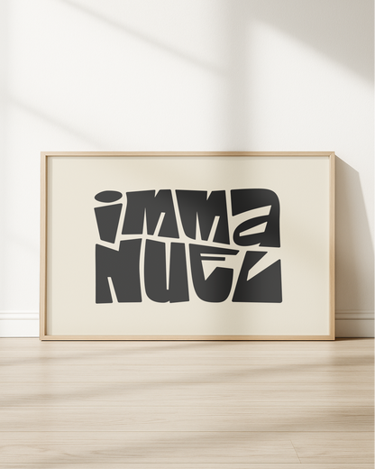 Immanuel—Matt 1:23, Minimal Horizontal Advent Wall Art [Black]