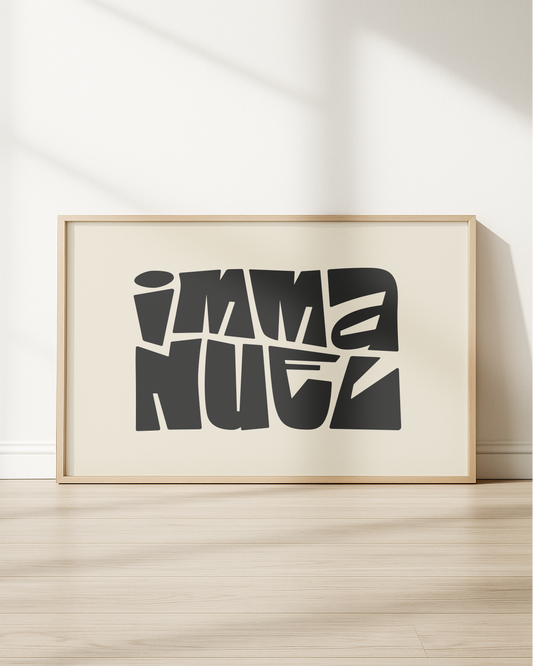 Immanuel—Matt 1:23, Minimal Horizontal Advent Wall Art [Black]