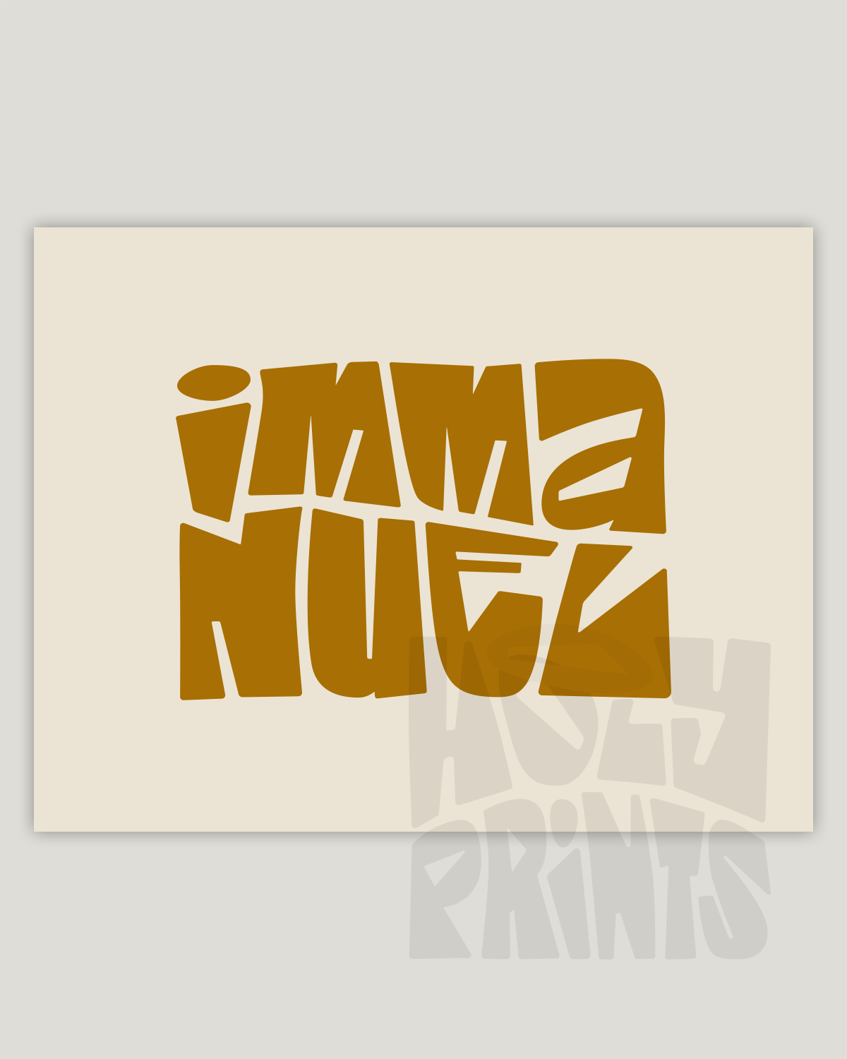 Immanuel—Matt 1:23, Minimal Horizontal Advent Wall Art [Gold]