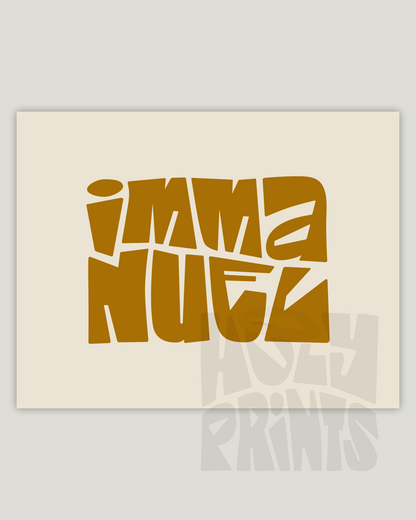 Immanuel—Matt 1:23, Minimal Horizontal Advent Wall Art [Gold]