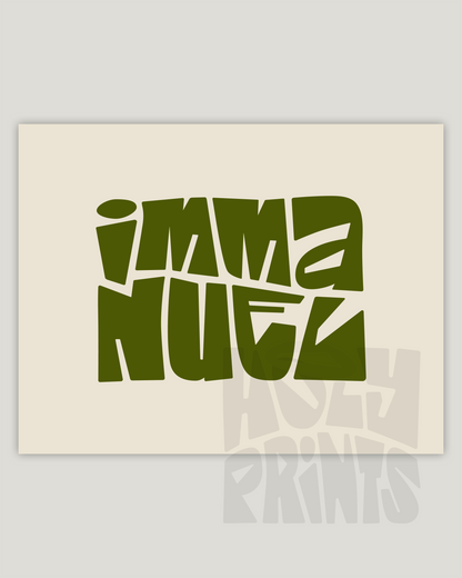 Immanuel—Matt 1:23, Minimal Horizontal Advent Wall Art [Moss Green]