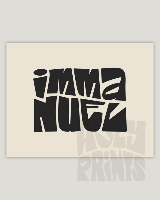 Immanuel—Matt 1:23, Minimal Horizontal Advent Wall Art [Black]