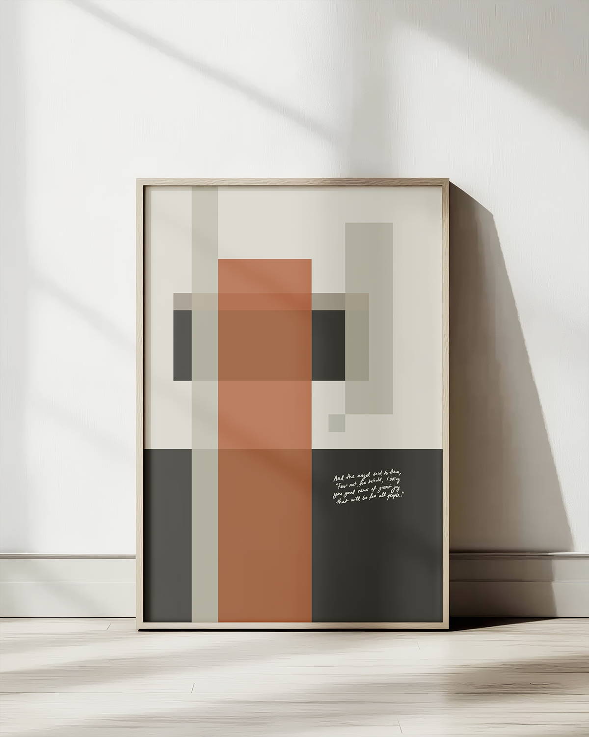 Good News—Luke 2:10, Abstract Advent Wall Decor [Light Brown/Beige]
