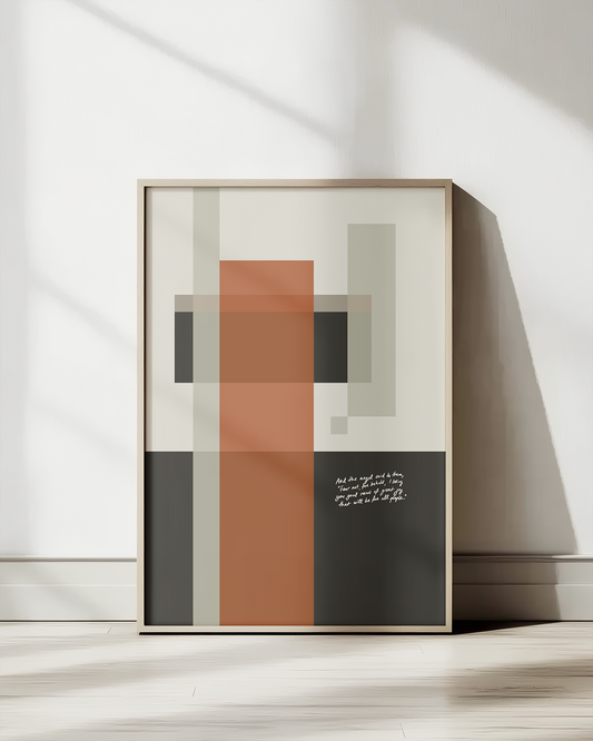 Good News—Luke 2:10, Abstract Advent Wall Decor [Light Brown/Beige]