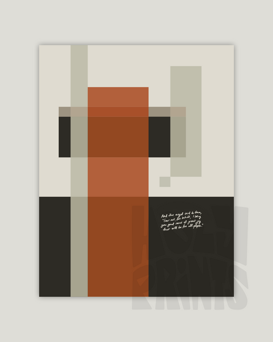 Good News—Luke 2:10, Abstract Advent Wall Decor [Light Brown/Beige]