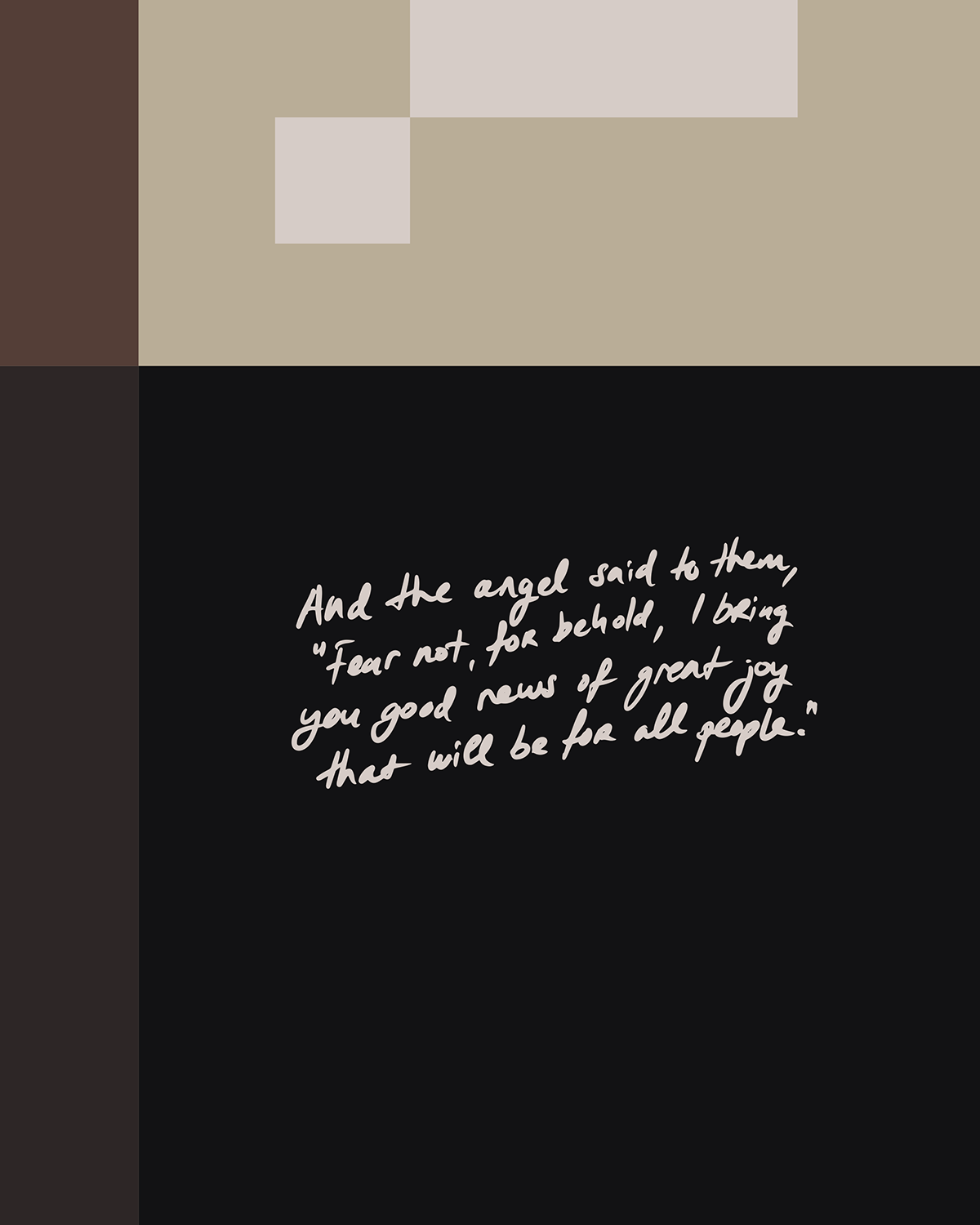 Good News—Luke 2:10, Abstract Advent Wall Decor [Black/Dark Brown]