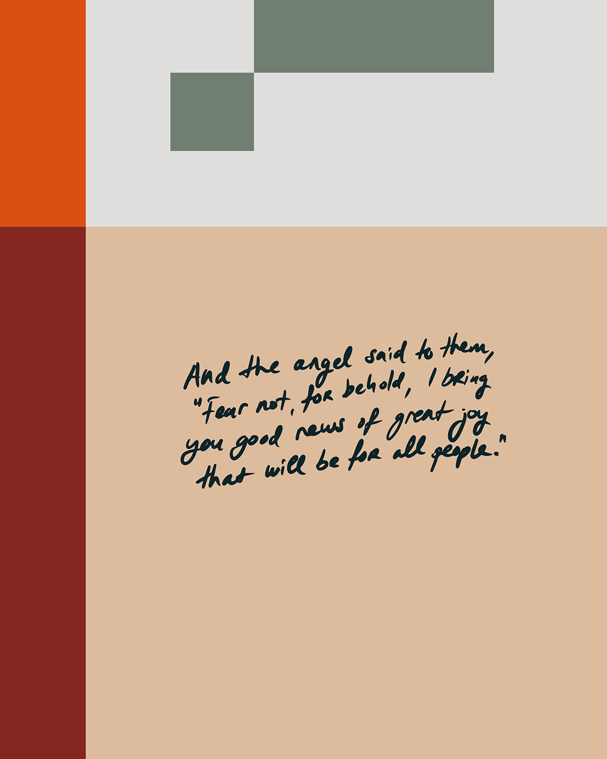 Good News—Luke 2:10, Abstract Advent Wall Decor [Green/Orange]