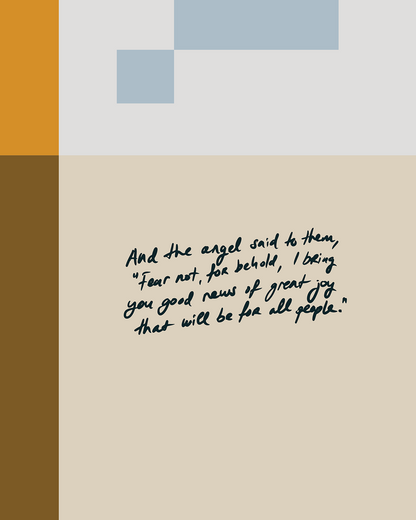 Good News—Luke 2:10, Abstract Advent Wall Decor [Yellow/Blue]