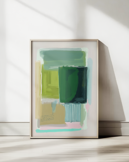 Micah 6:8—Walk Humbly, Abstract Bible Verse Print [Green]