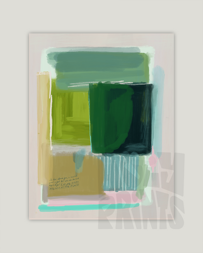 Micah 6:8—Walk Humbly, Abstract Bible Verse Print [Green]