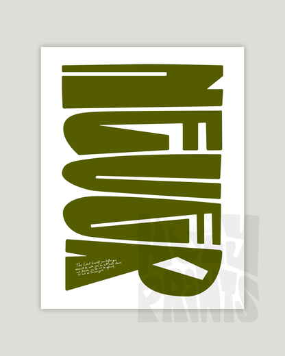 deut 31:8 green Bold modern typographic Bible verse example print inches hoolyprints