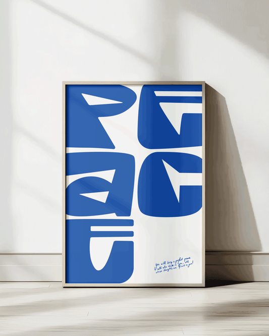 perfect peace isaiah 26:3 Bold modern typographic Bible verse wall decor art print framed mockup hoolyprints