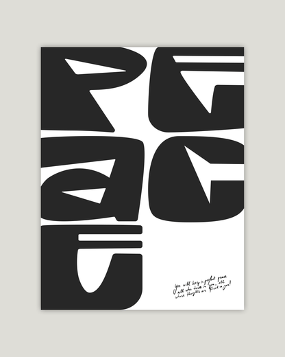 perfect peace black isaiah 26:3 Bold modern typographic Bible verse example print inches hoolyprints