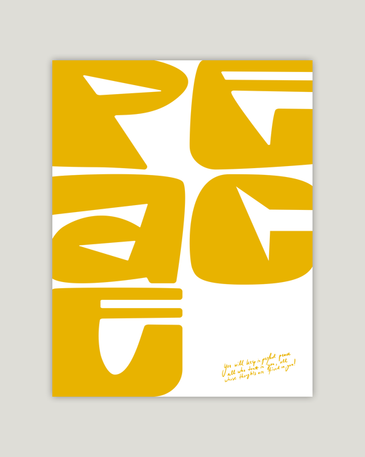 perfect peace yellow Modern minimal abstract Bible verse example print inches hoolyprints