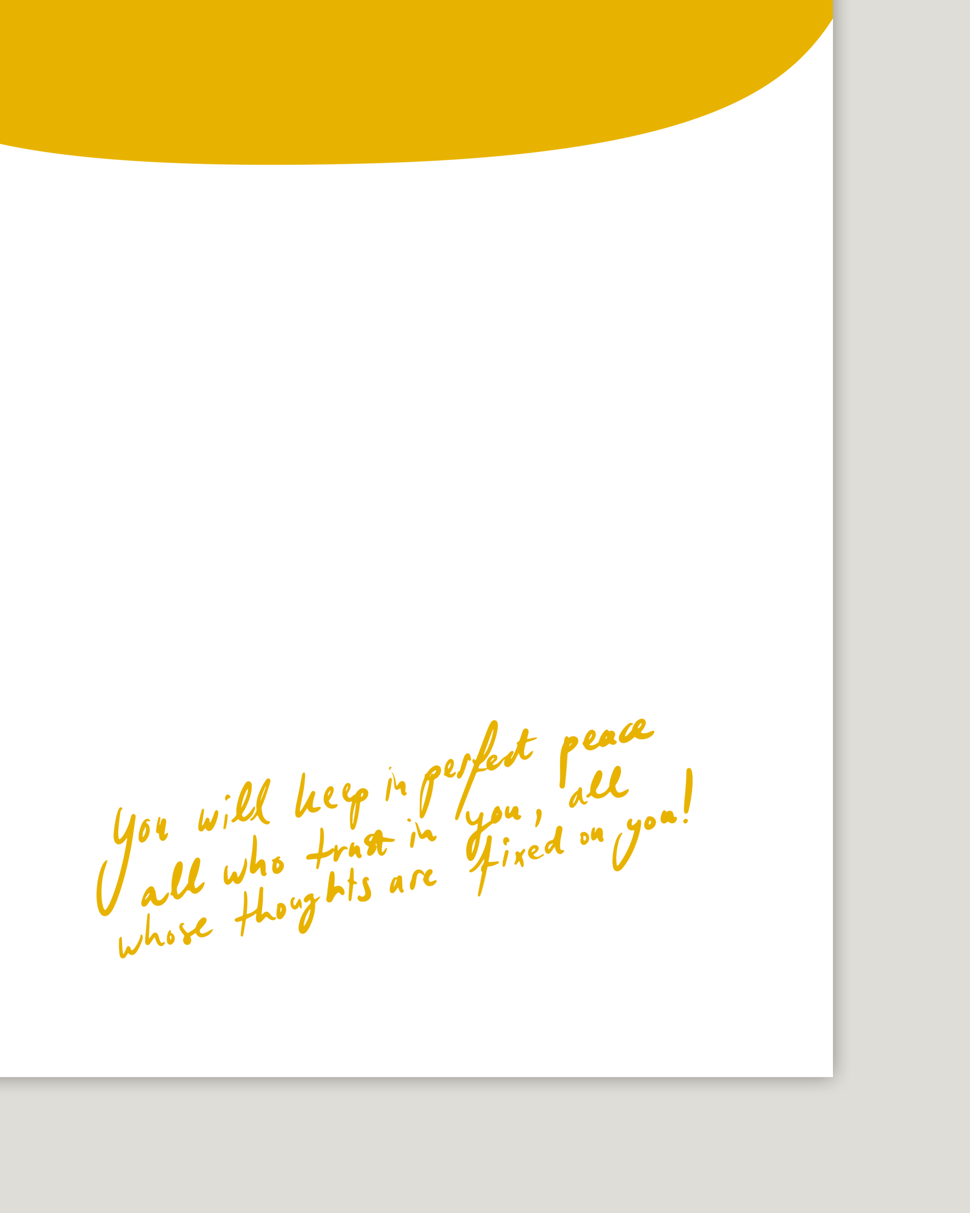 perfect peace yellow Modern minimal abstract Bible verse handwritten detail hoolyprints