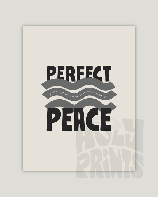 perfect peace gray Bold modern typographic Bible verse example print inches hoolyprints