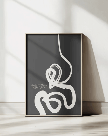 Proverbs 3: 5-6 Abstract Bible verse art print, Black (inv)