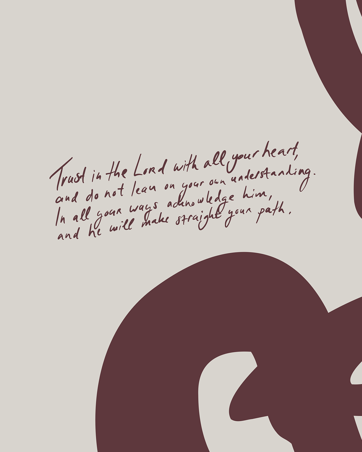 Proverbs 3: 5-6 - Modern abstract art print with Bible verse - HoolyPrints