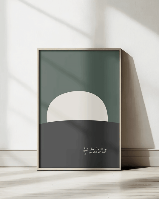 Abstract bible verse poster with verse when i awake you are still with me