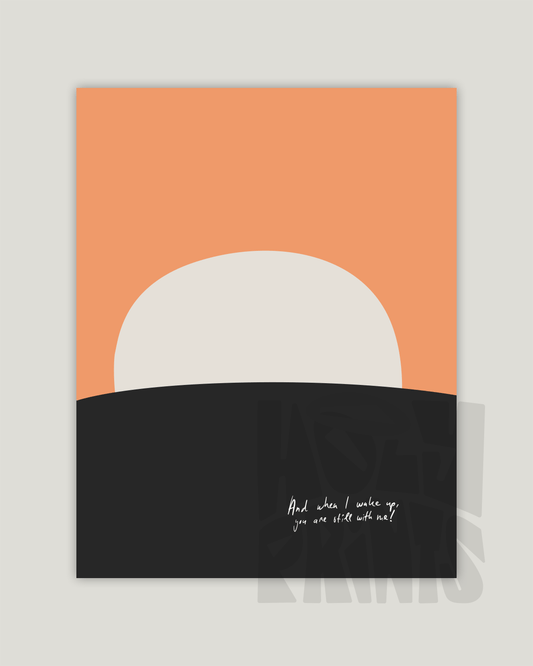 inches abstract bible verse art print in orange and black