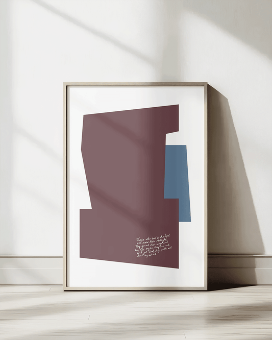 strength renewed wait on the Lord Modern minimal abstract Bible verse print framed mockup