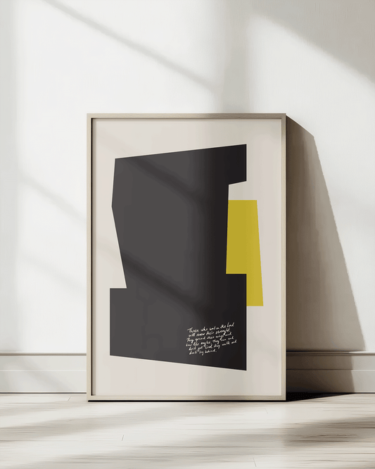 Strength renewed wait Modern minimal abstract Bible verse print framed mockup