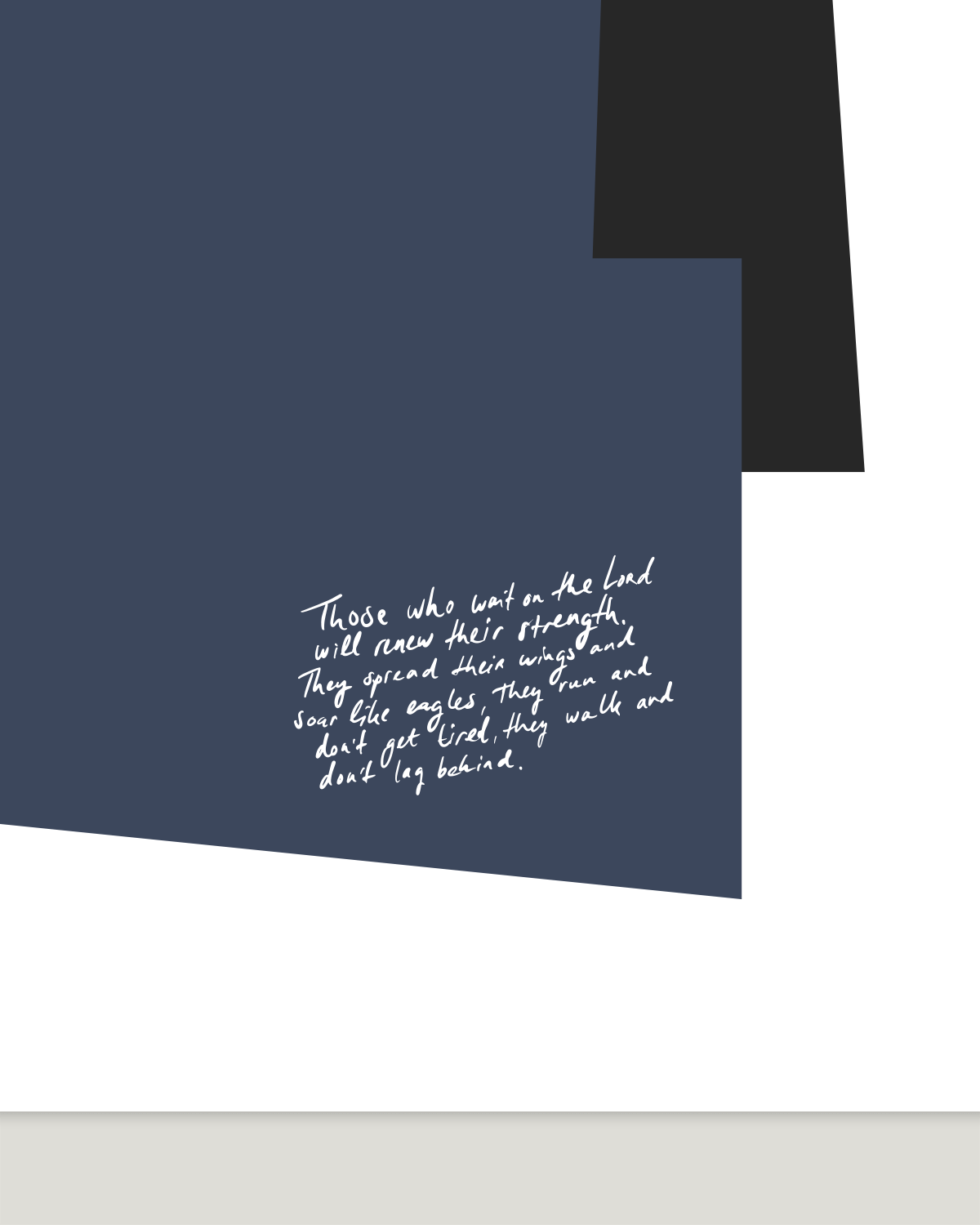 Renew their strength—Is 40:28-31, Abstract Biblical Wall Art [Gray-blue]