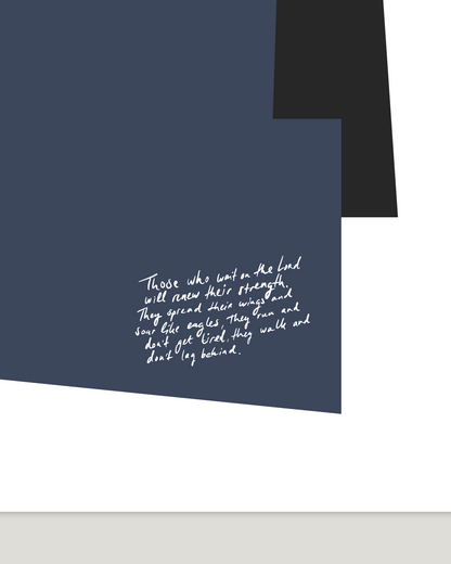 Renew their strength—Is 40:28-31, Abstract Biblical Wall Art [Gray-blue]