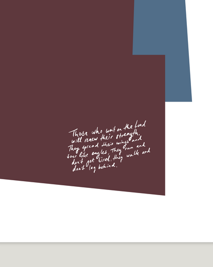 Renew their strength—Is 40:28-31, Abstract Biblical Wall Art [Brown]
