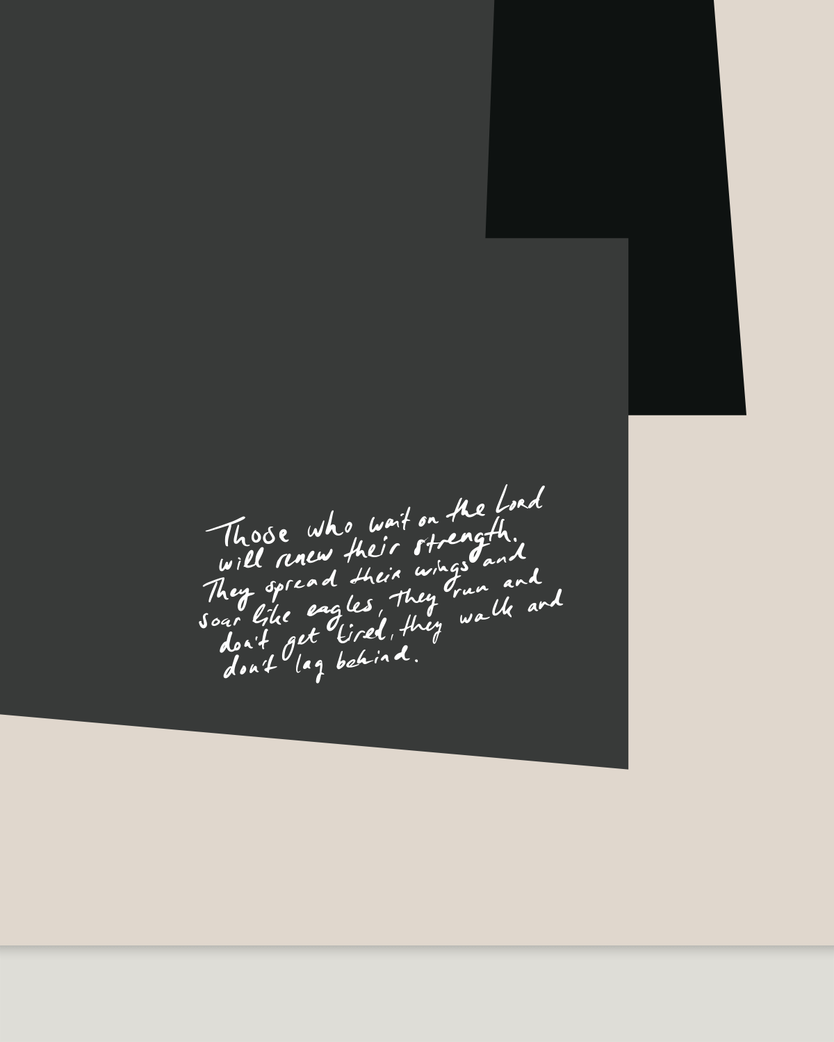 Renew their strength—Is 40:28-31, Abstract Biblical Wall Art [Gray]