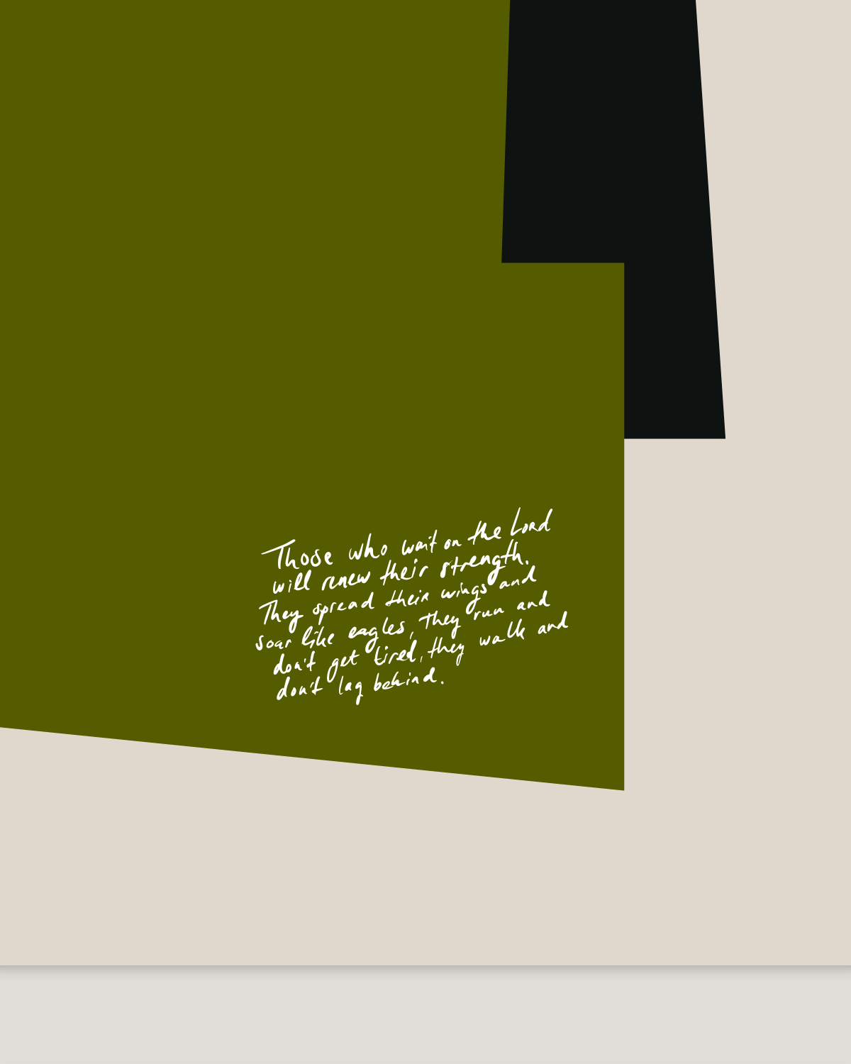 Renew their strength—Is 40:28-31, Abstract Biblical Wall Art [Green]