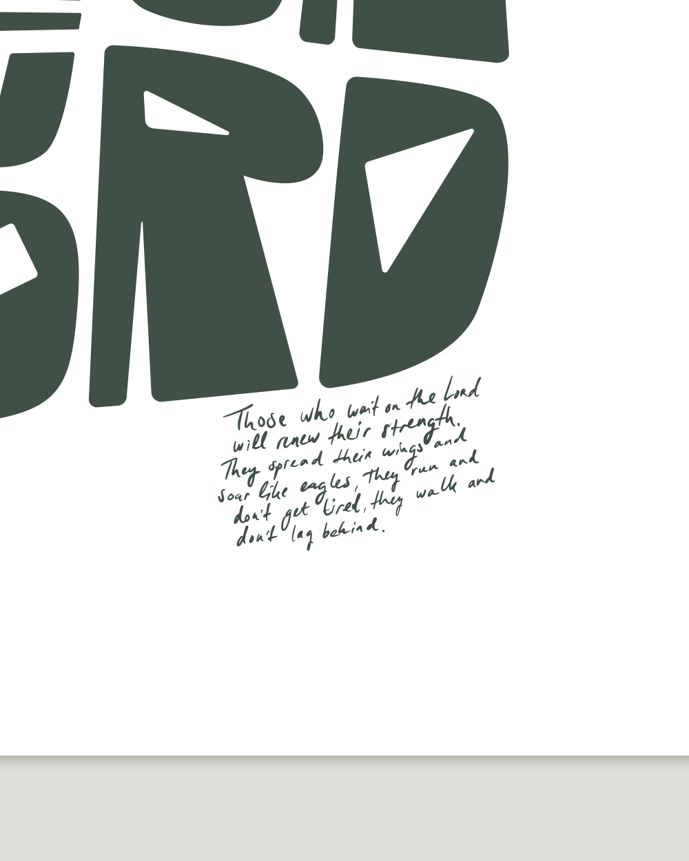 Wait on the Lord—Is 40:28-31, Christian Typographic Print [D Green]