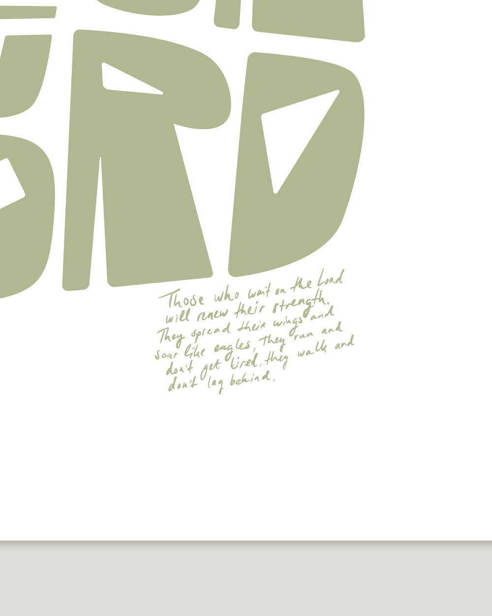 Wait on the Lord—Is 40:28-31, Christian Typographic Print [Light green]