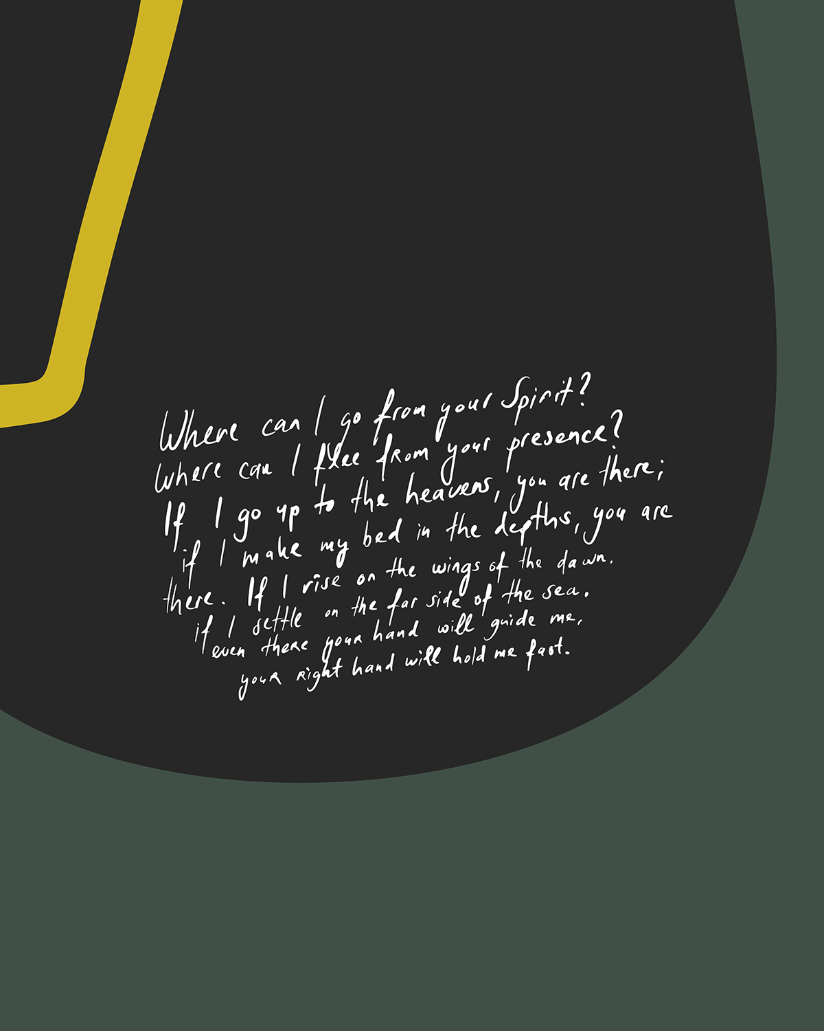detail where can i go from your spirit abstract bible verse art print detail handdrawn