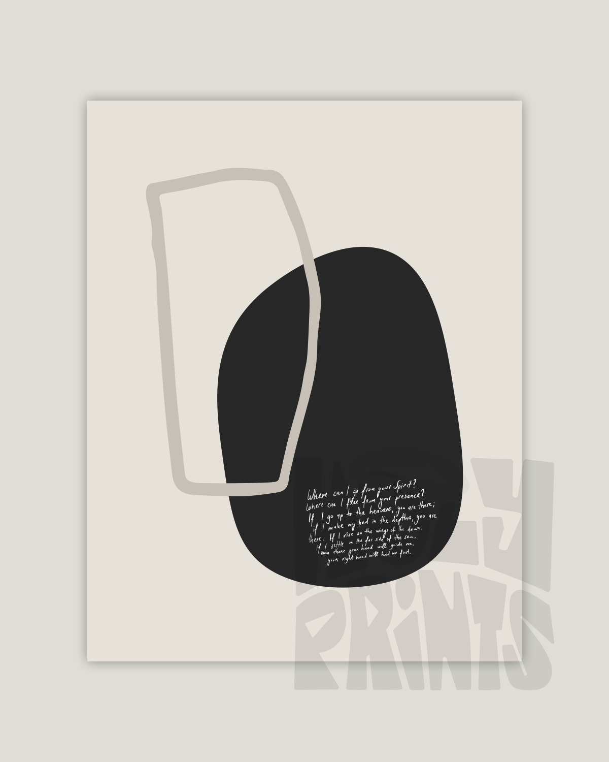 Even there—Ps 139:7-10, Scripture Abstract Art [Gray]